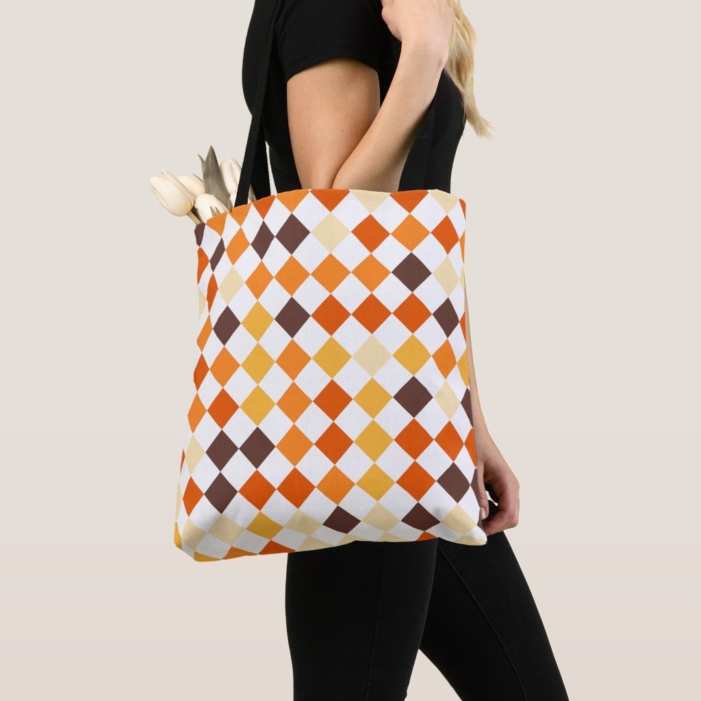 Pumpkin Fade Harlequin Tote Bag - Image 1