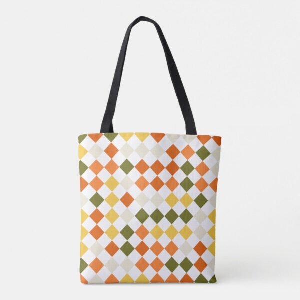 Pumpkin Field Harlequin Tote Bag - Image 2