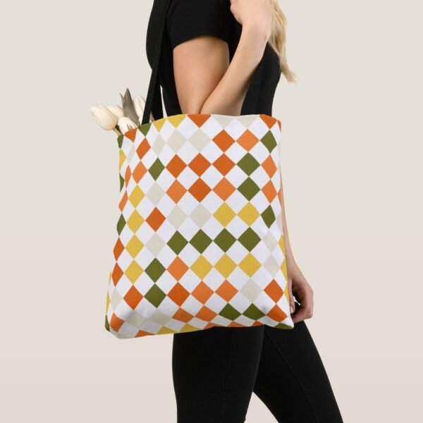 Pumpkin Field Harlequin Tote Bag