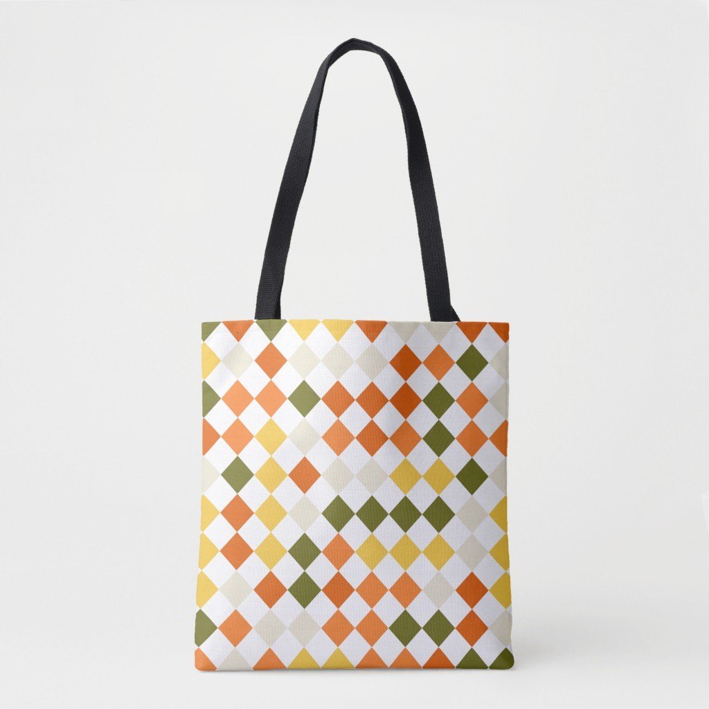 Pumpkin Field Harlequin Tote Bag - Image 3
