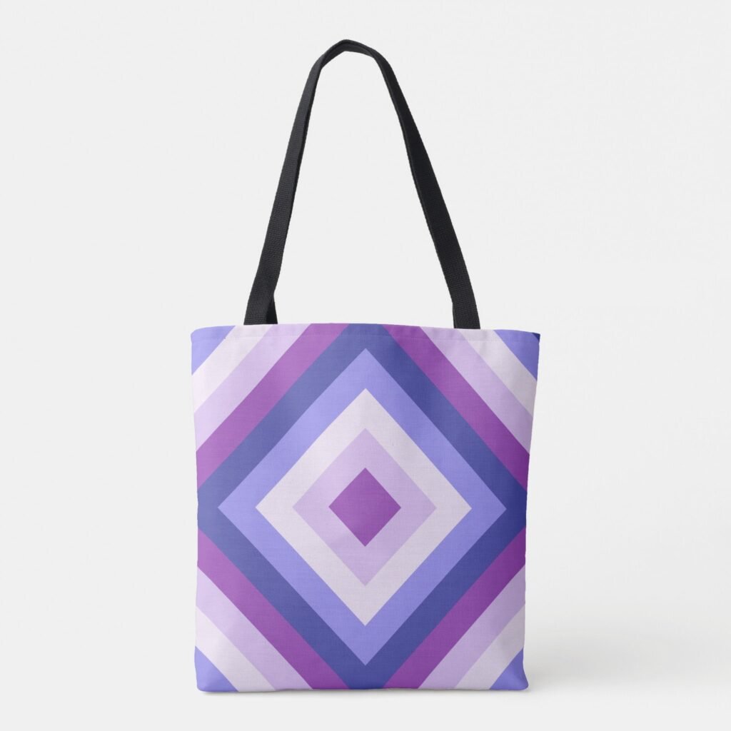 Purple Lavender Diamond Tote Bag