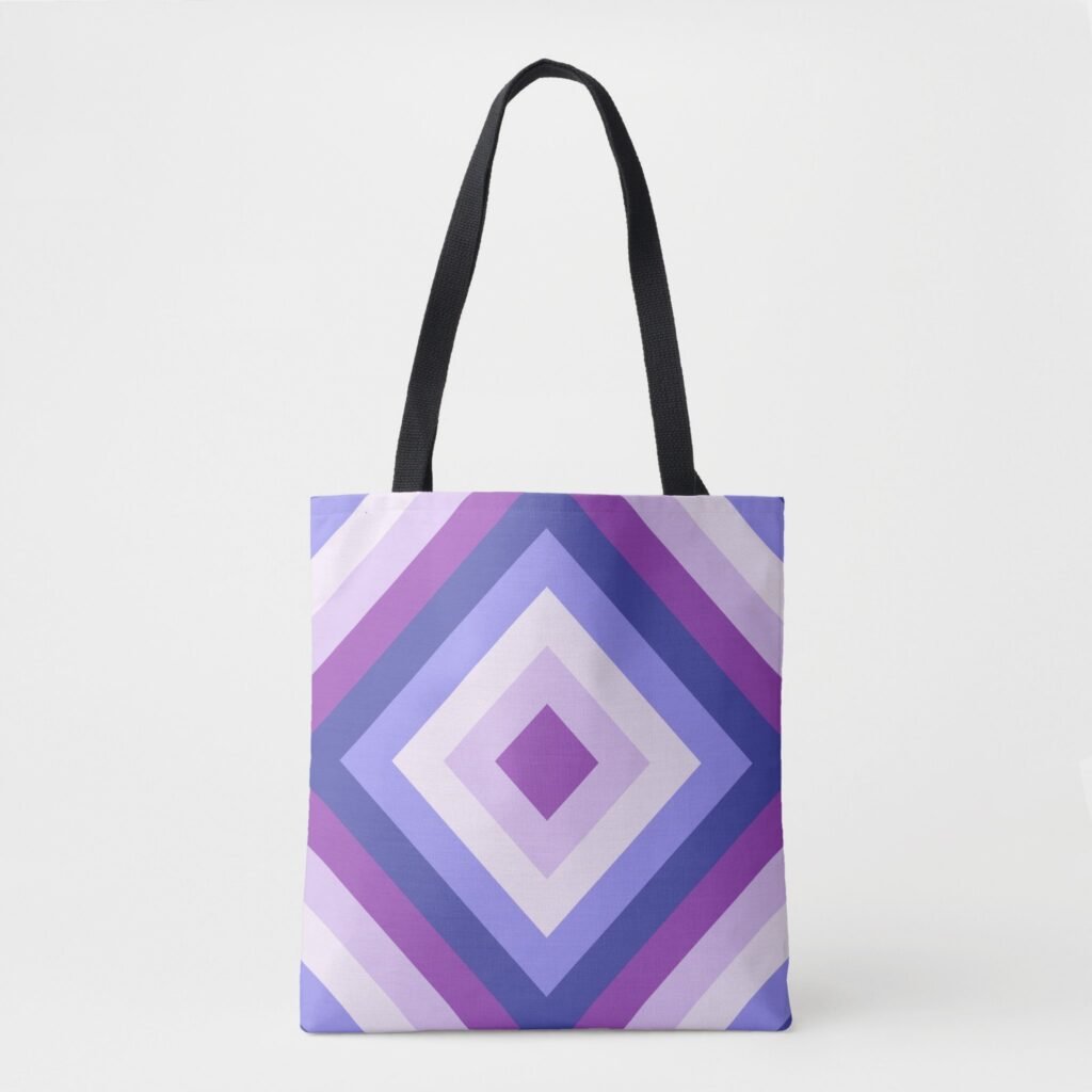 Purple Lavender Diamond Tote Bag