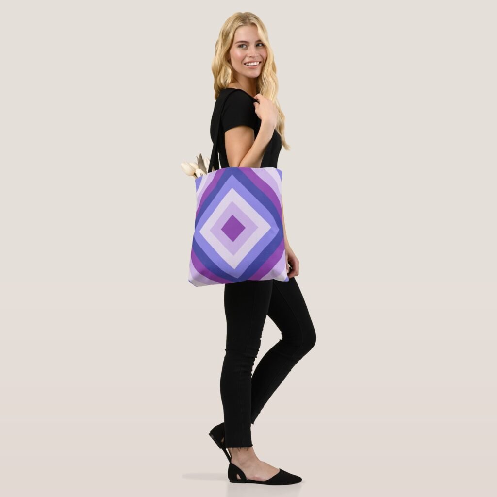 Purple Lavender Diamond Tote Bag