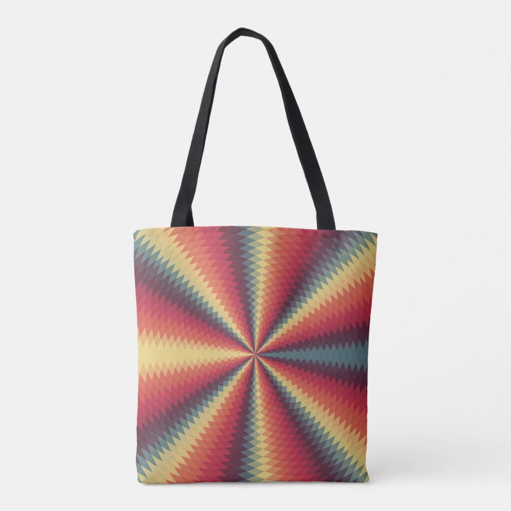 Radiant Vortex Kaleidoscope Tote Bag