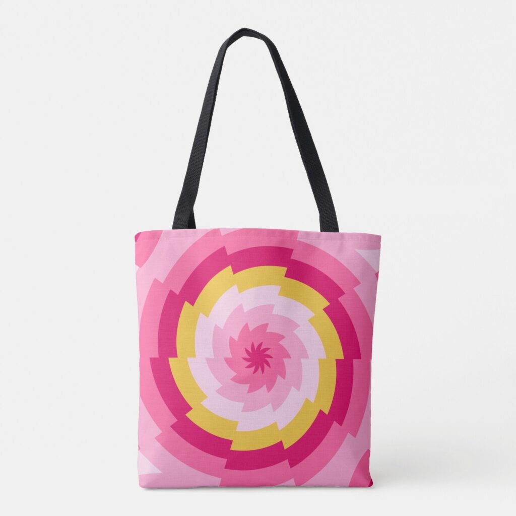 Raspberry Ripple Vortex Tote Bag