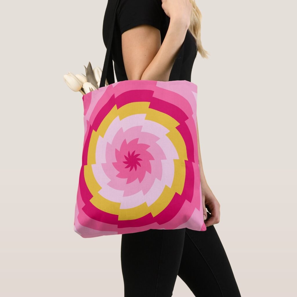 Raspberry Ripple Vortex Tote Bag