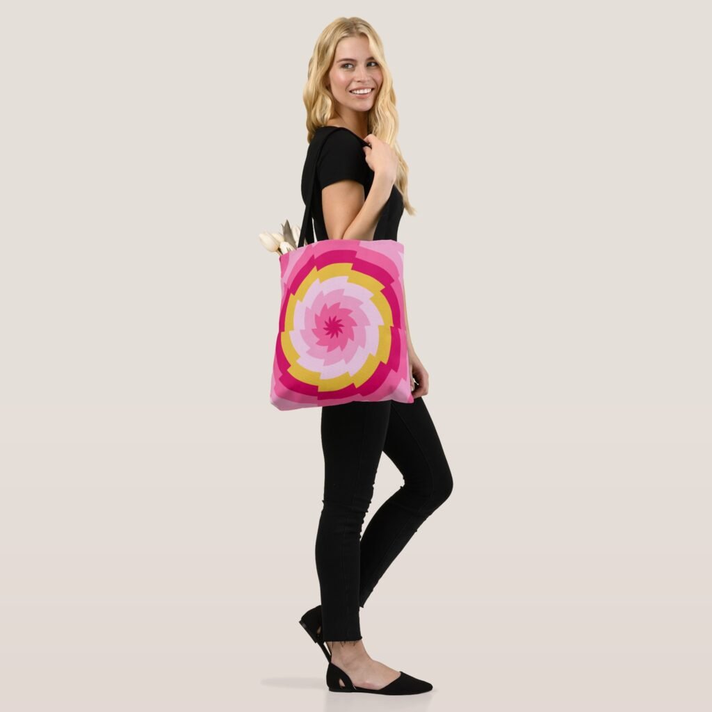 Raspberry Ripple Vortex Tote Bag