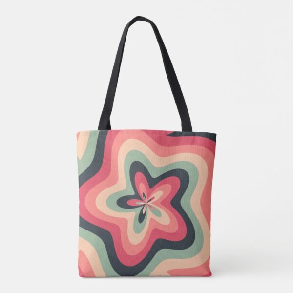 Retro Bloom Swirl Tote Bag - Image 4