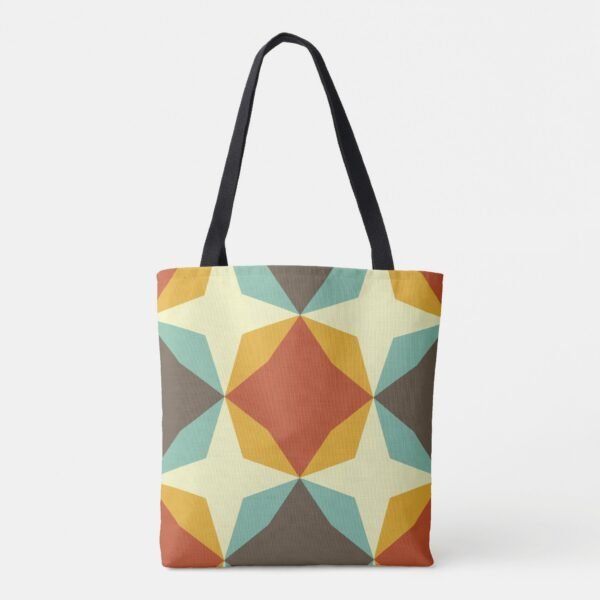 Retro Diamond Motif Tote Bag - Image 3
