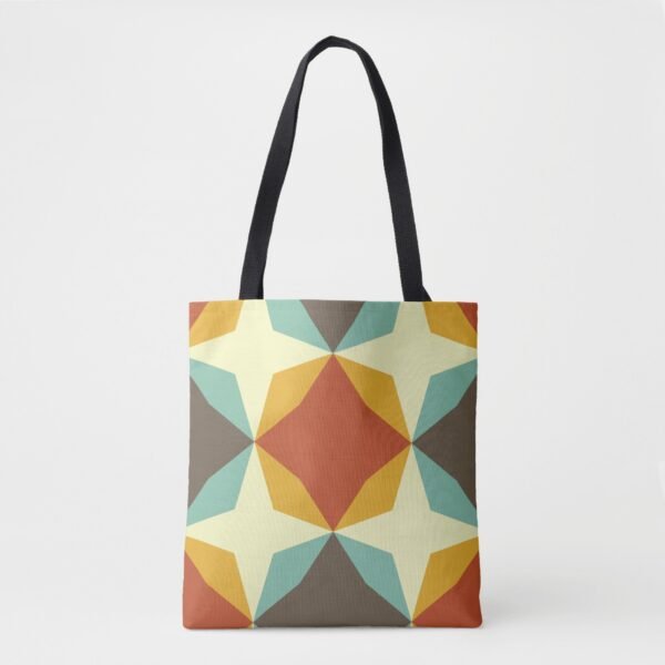 Retro Diamond Motif Tote Bag - Image 2
