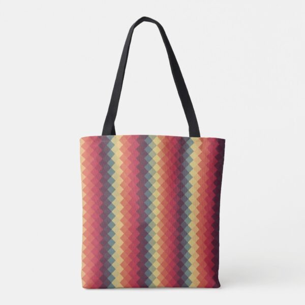 Retro Radiance Grid Tote Bag - Image 3