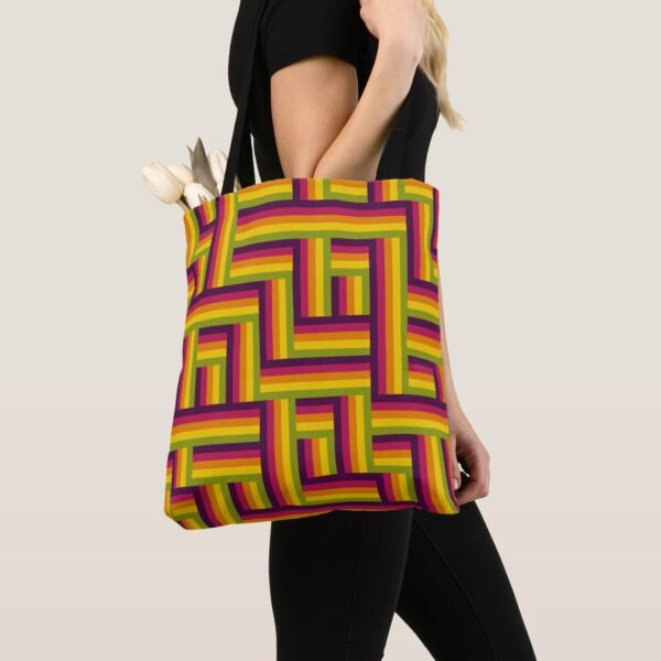 Retro Radiant Weave Tote Bag - Image 3