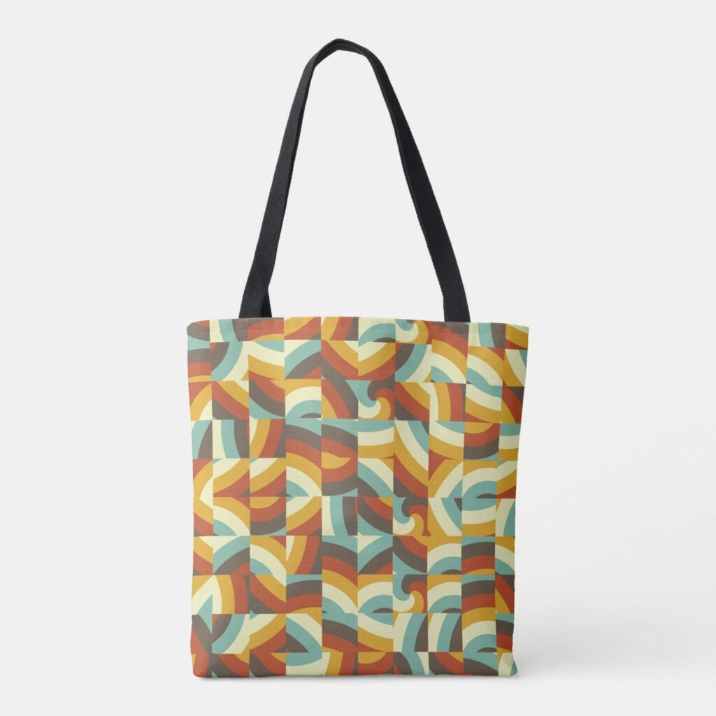 Retro Rhythm Mosaic Tote Bag