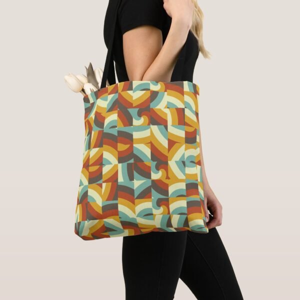 Retro Rhythm Mosaic Tote Bag - Image 2