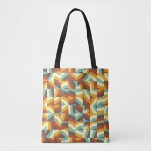 Retro Rhythm Mosaic Tote Bag