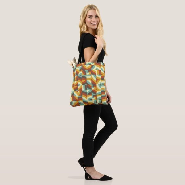 Retro Rhythm Mosaic Tote Bag - Image 4