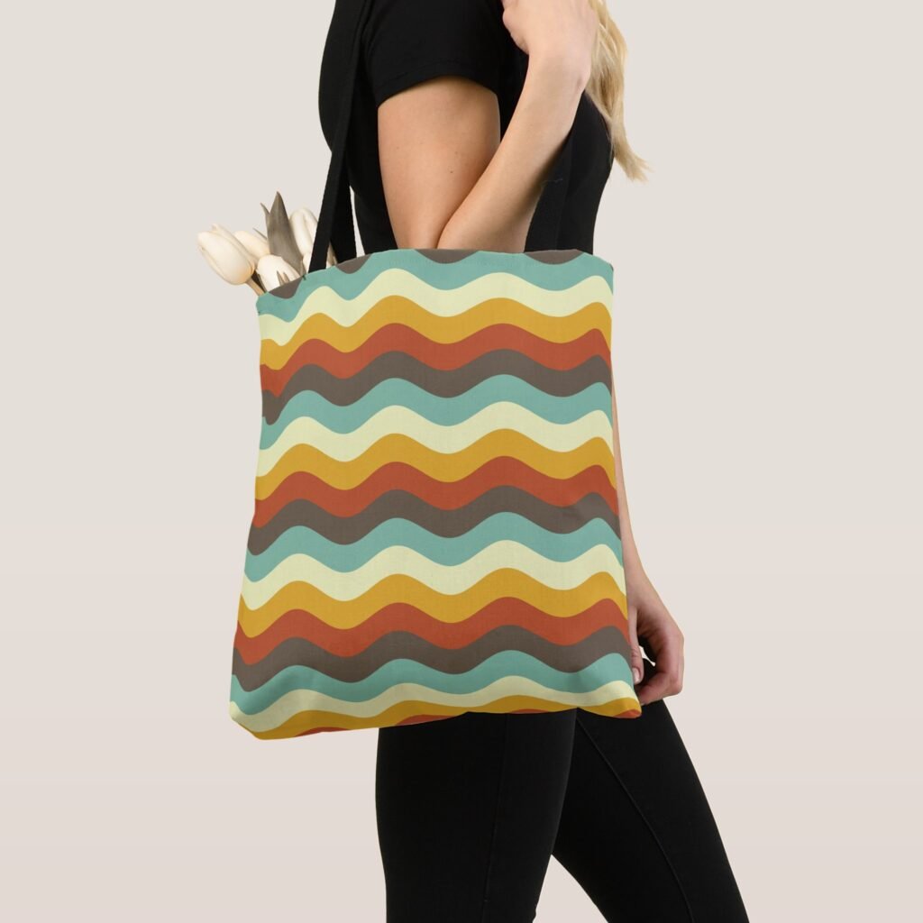 Retro Ripple Groove Tote Bag