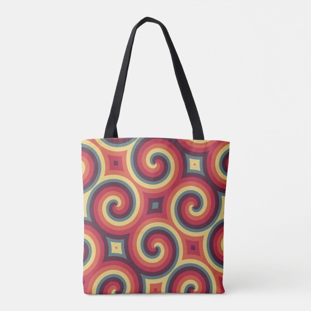 Retro Swirl Dreamscape Tote Bag