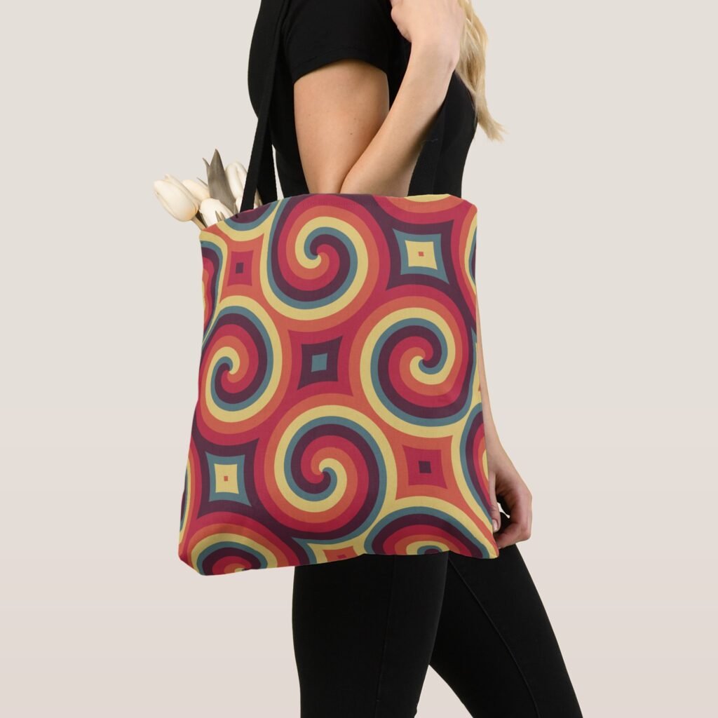 Retro Swirl Dreamscape Tote Bag