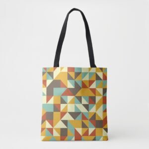 Retro Triad Kaleidoscope Tote Bag
