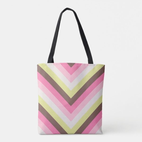 Spring Cocoa Chevron Tote Bag - Image 4