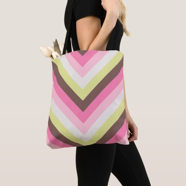 Spring Cocoa Chevron Tote Bag - Image 2