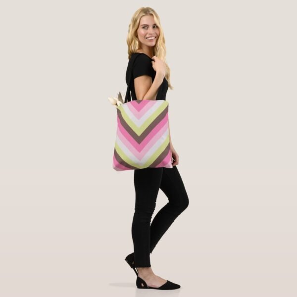 Spring Cocoa Chevron Tote Bag - Image 3