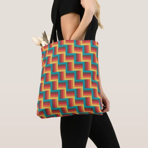 Sunset Lattice Tote Bag - Image 3
