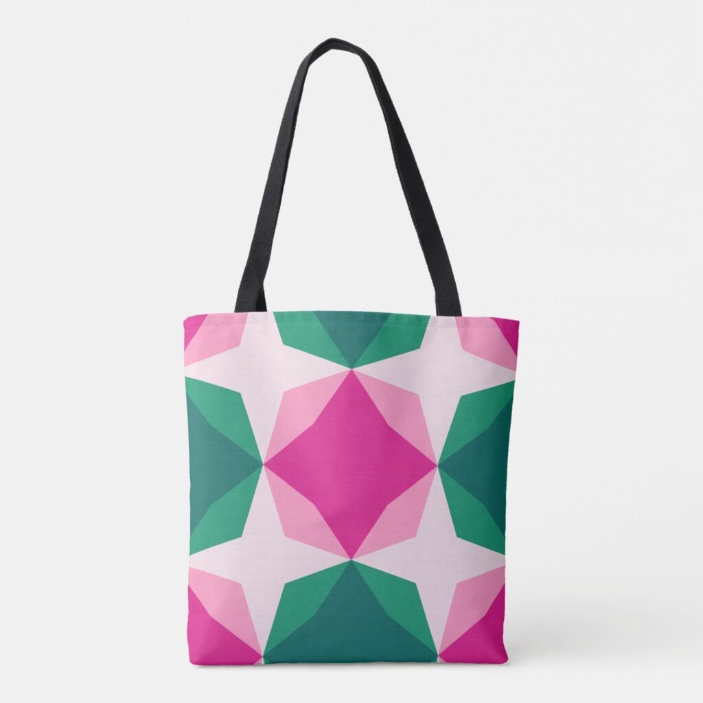 Tropical Sorbet Diamond Motif Tote Bag