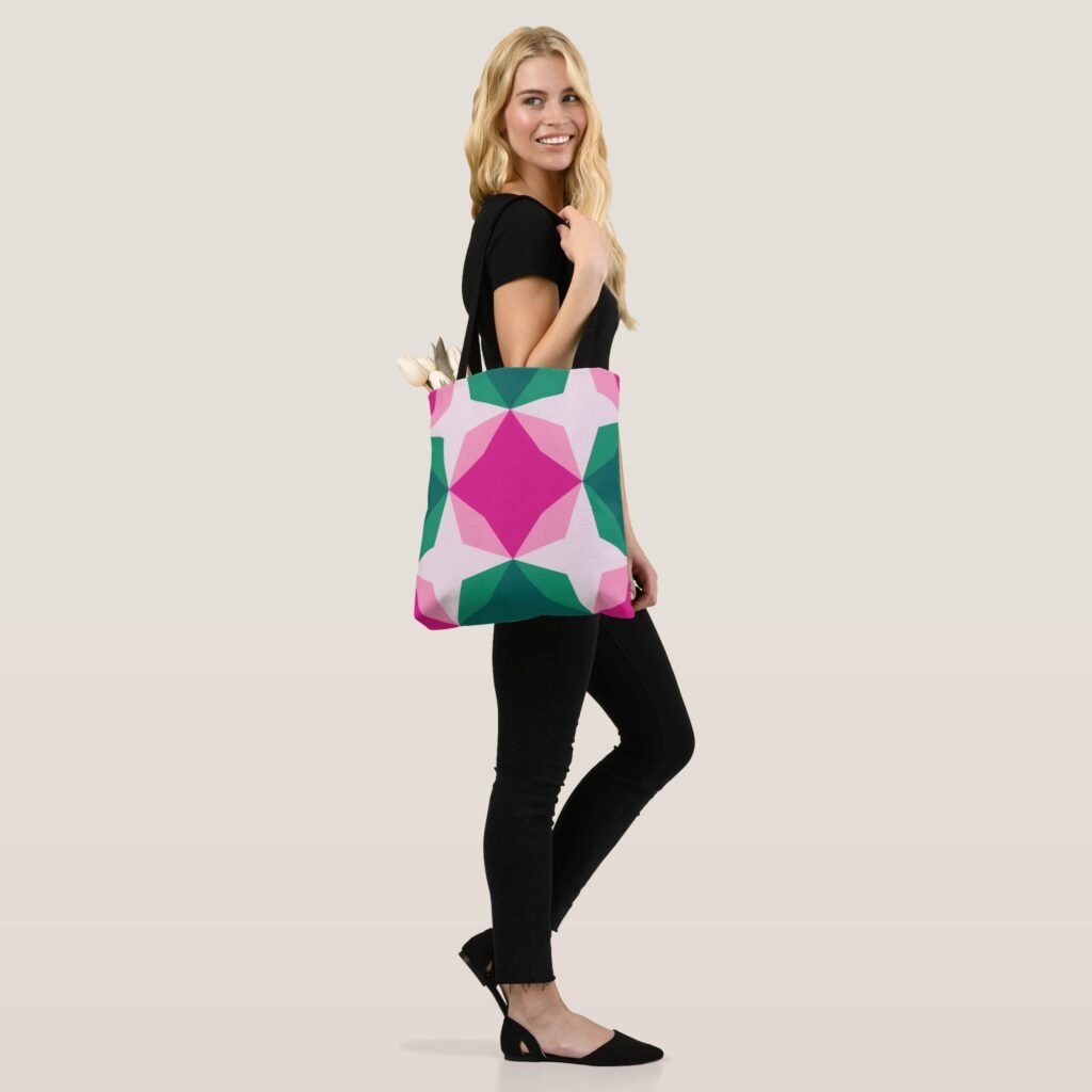 Tropical Sorbet Diamond Motif Tote Bag