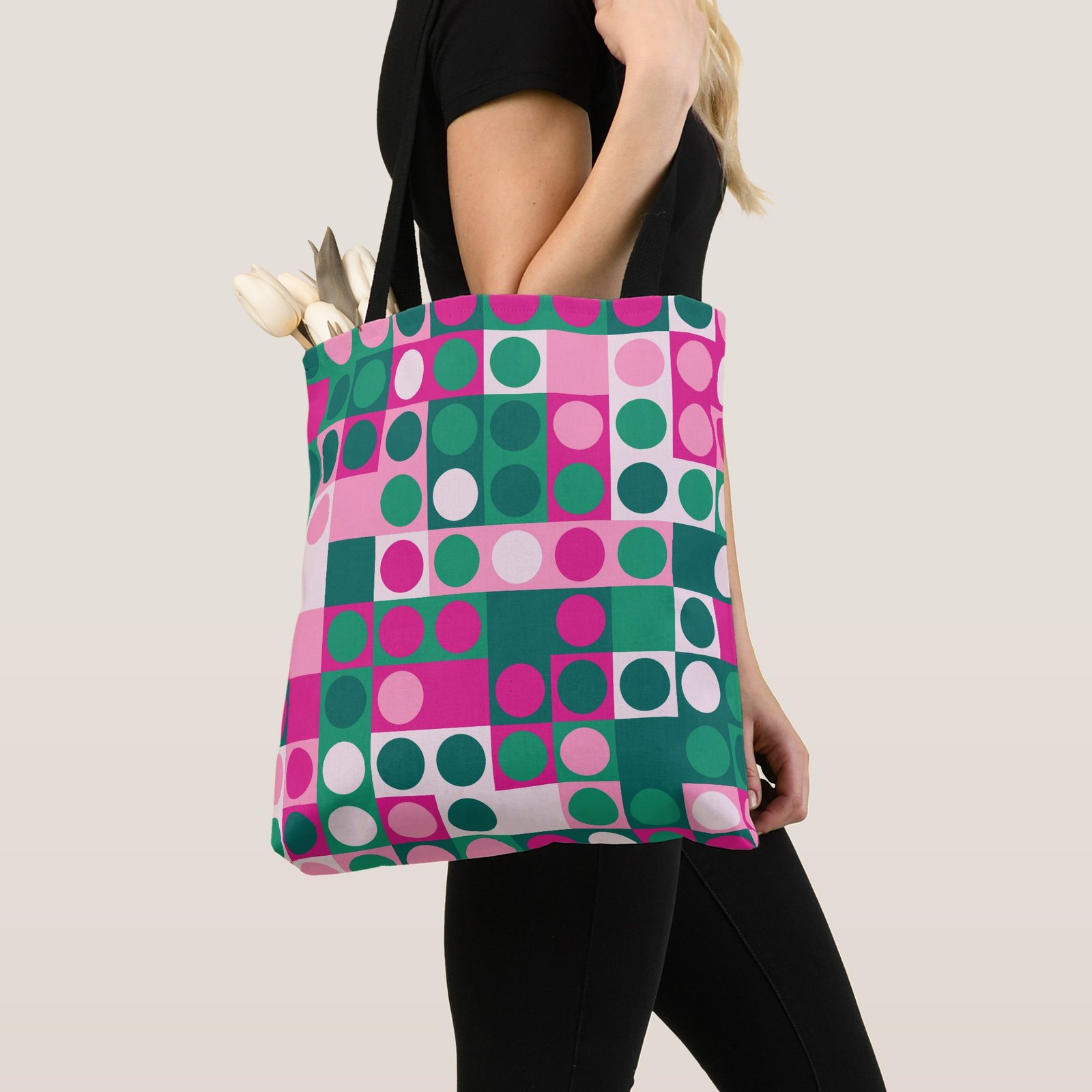 Tropical Sorbet Polka Tote Bag - Image 3