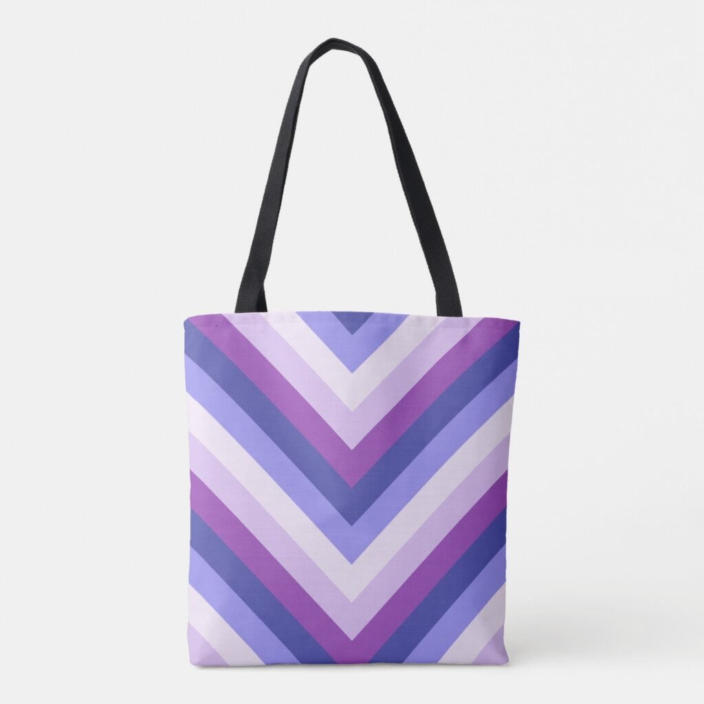 Violet Pulse Chevron Tote Bag
