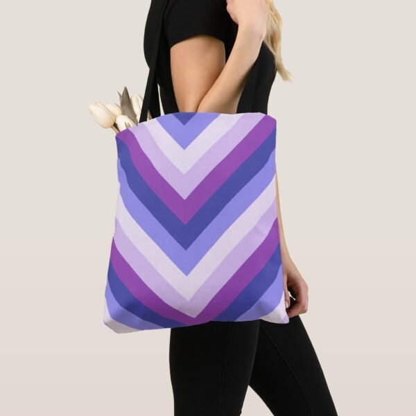 Violet Pulse Chevron Tote Bag - Image 4
