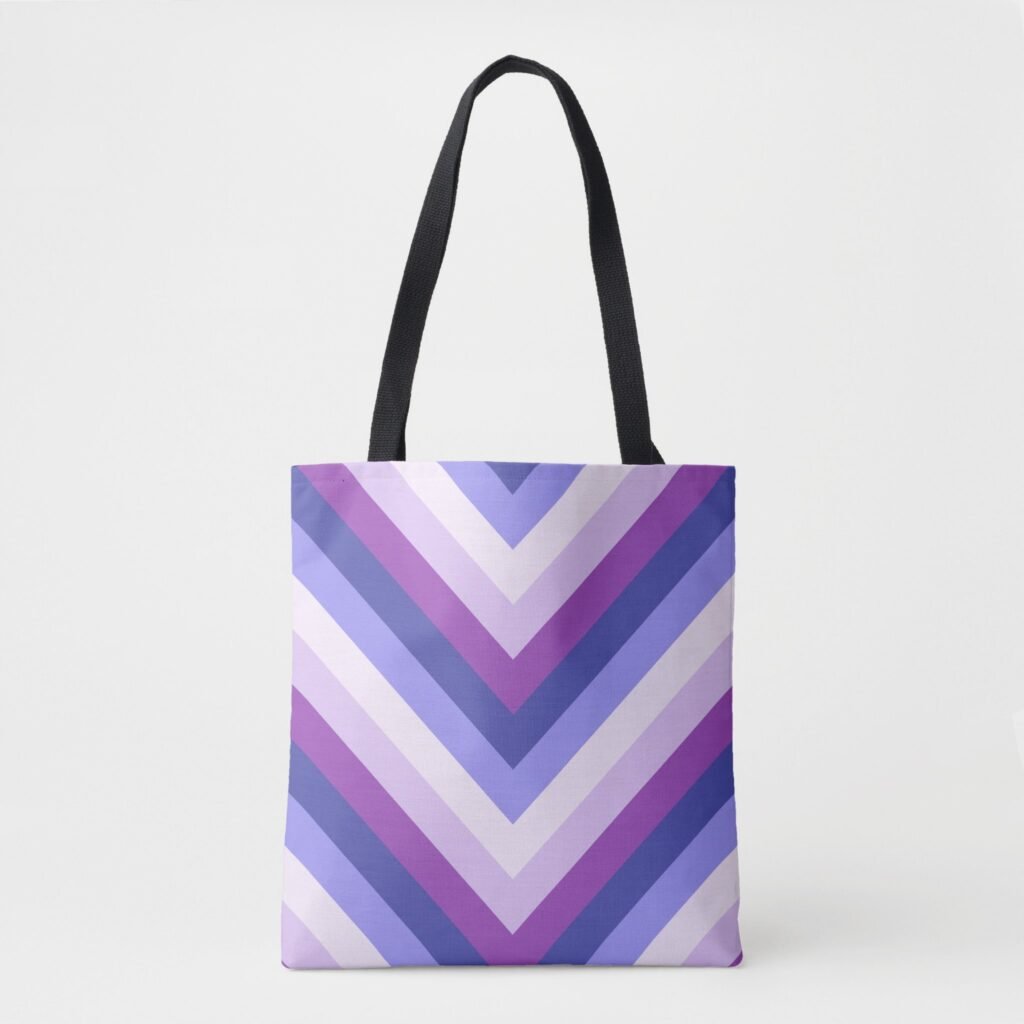 Violet Pulse Chevron Tote Bag