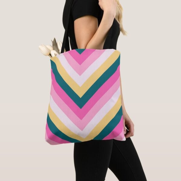 Warm Honey Chevron Tote Bag - Image 3