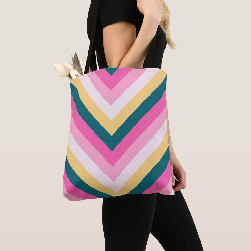 Warm Honey Chevron Tote Bag - Image 3