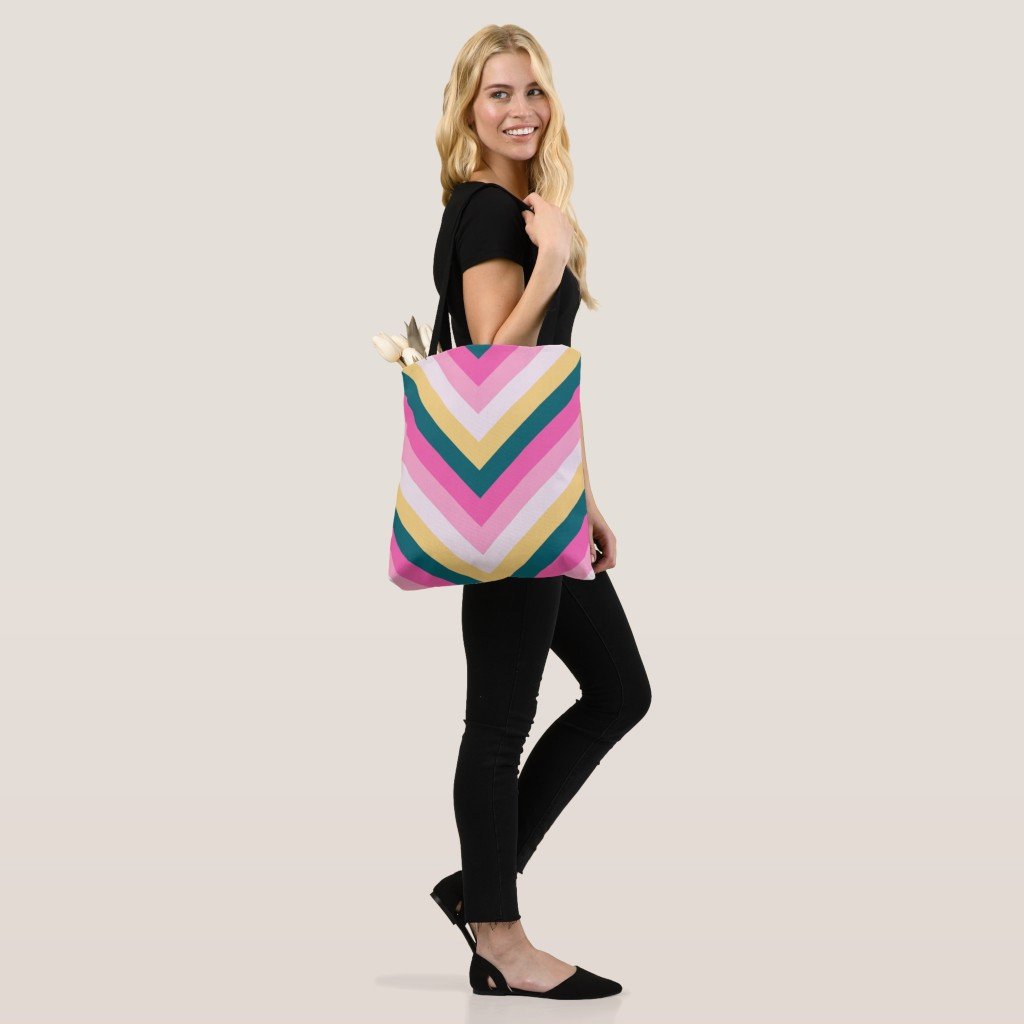 Warm Honey Chevron Tote Bag - Image 4