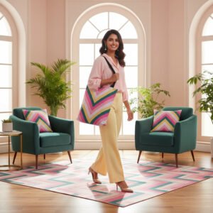 Warm Honey Chevron Tote Bag