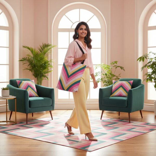 Warm Honey Chevron Tote Bag