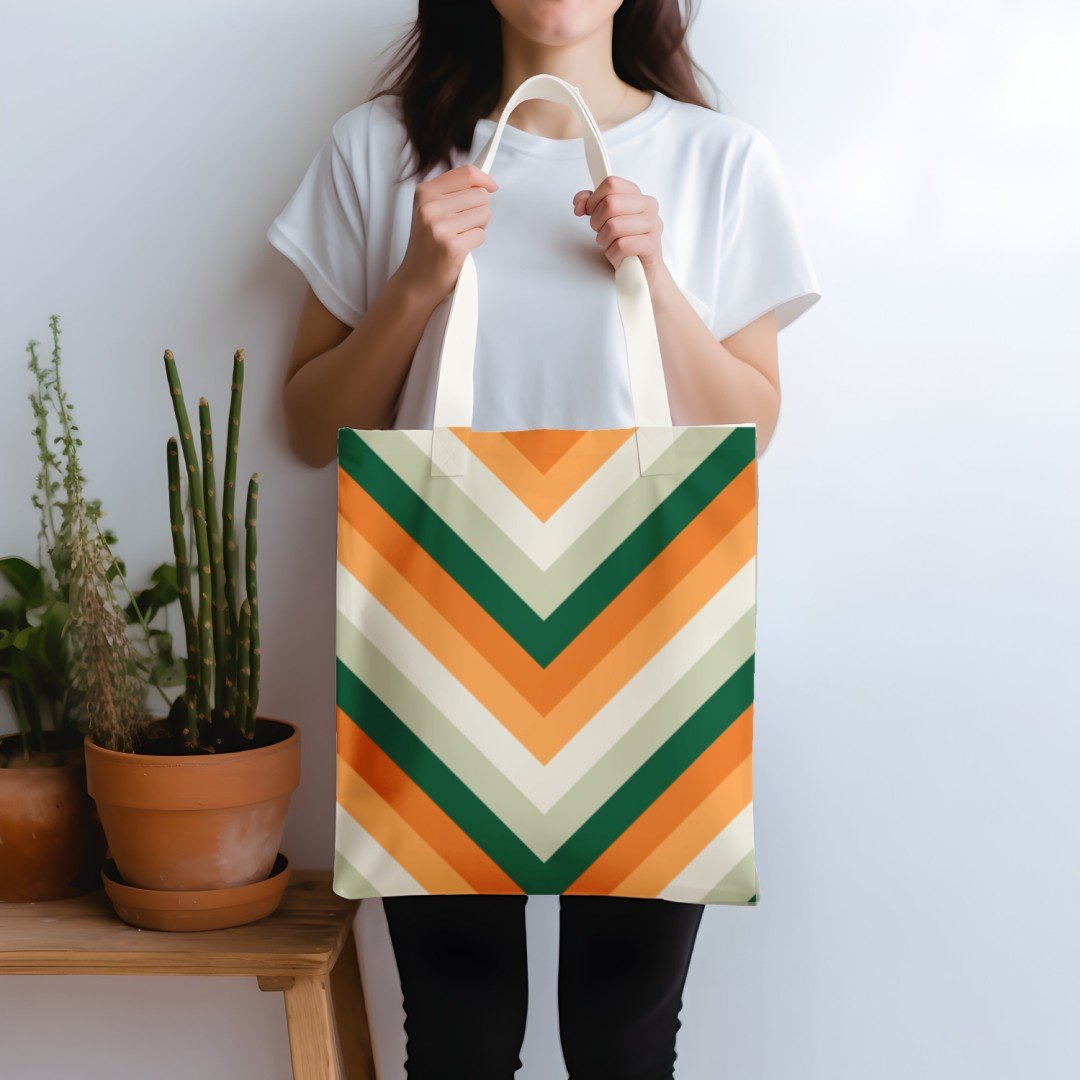 Autumn Groove Chevron Tote Bag - Image 5