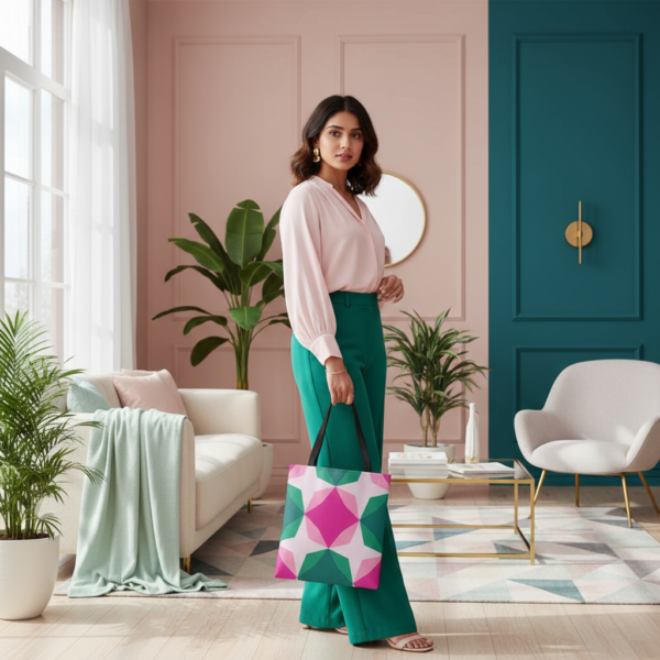 Tropical Sorbet Diamond Motif Tote Bag