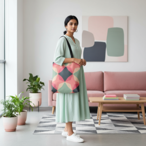 High Energy Diamond Motif Tote Bag