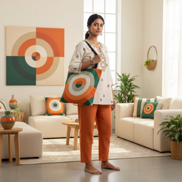 Autumn Groove Orbit Tote Bag