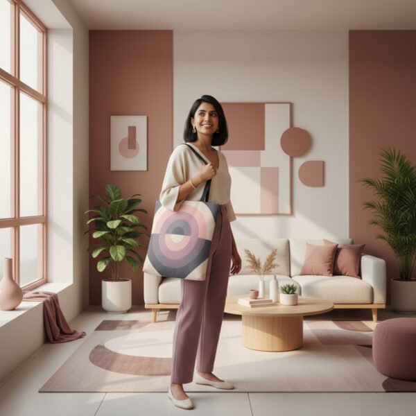 Coffee Cream Orbit Tote Bag