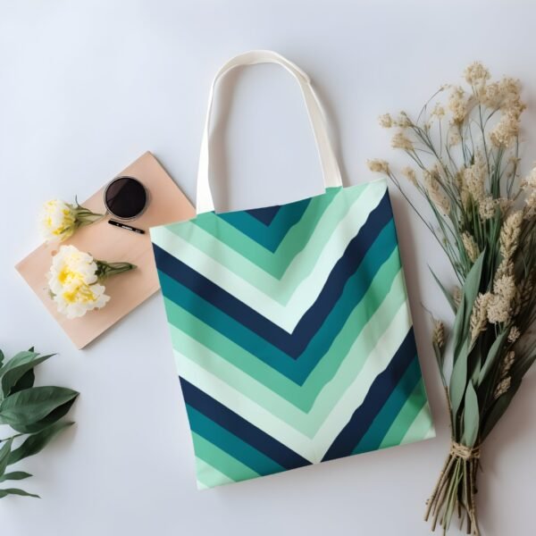 Aurora Mist Chevron Tote Bag - Image 4