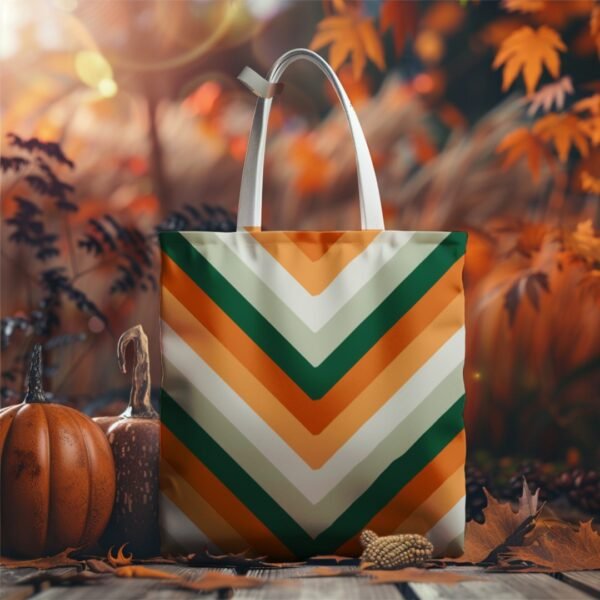 Autumn Groove Chevron Tote Bag - Image 3