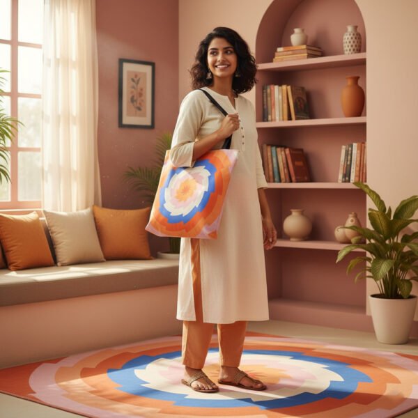 Coral Cloud Vortex Tote Bag