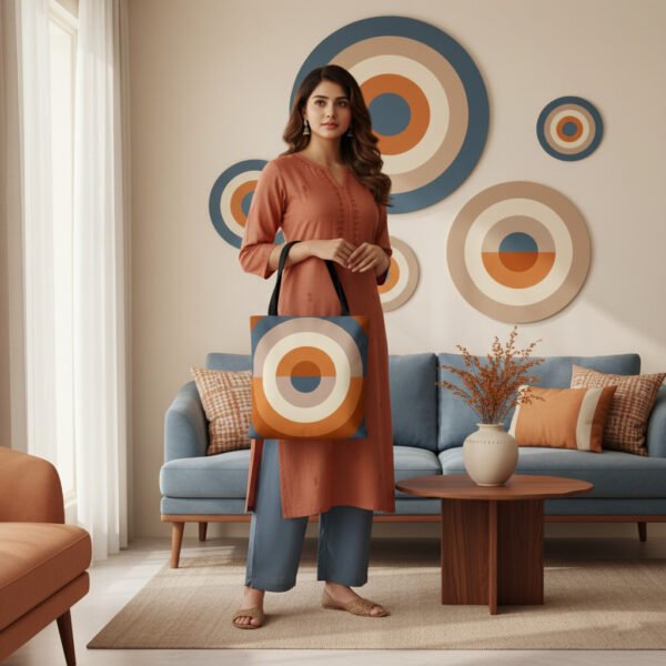 Dusty Clay Orbit Tote Bag