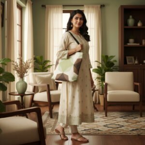 Clay Path Diamond Motif Tote Bag