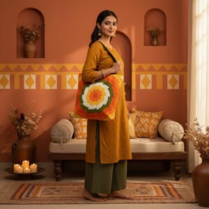 Pumpkin Field Vortex Tote Bag